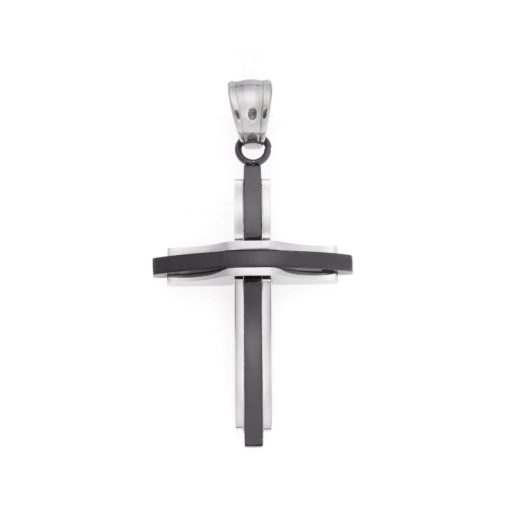Μοτίφ Senza Men's Steel, Δίχρωμος Σταυρός από ατσάλι