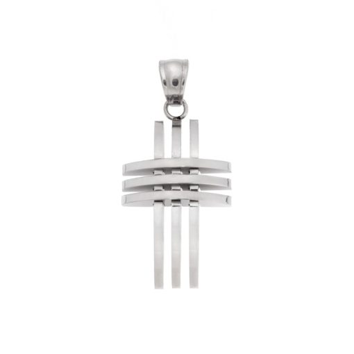 Μοτίφ Senza Men's Steel, Σταυρός με διάτρητες γραμμές από ατσάλι