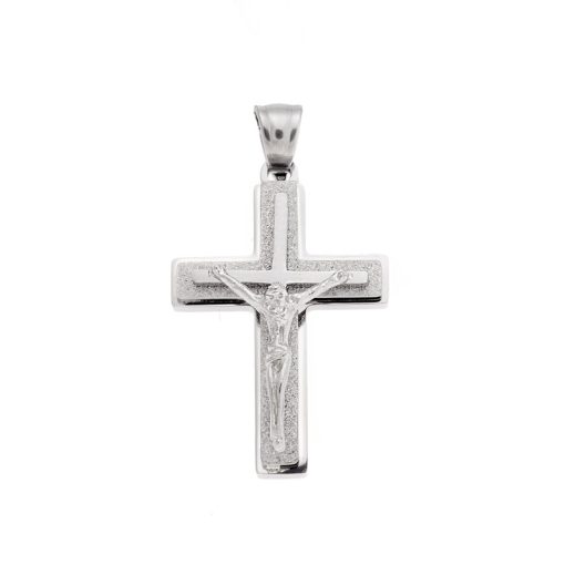Μοτίφ Senza Men's Steel, Σταυρός με τον Εσταυρωμένο από ατσάλι