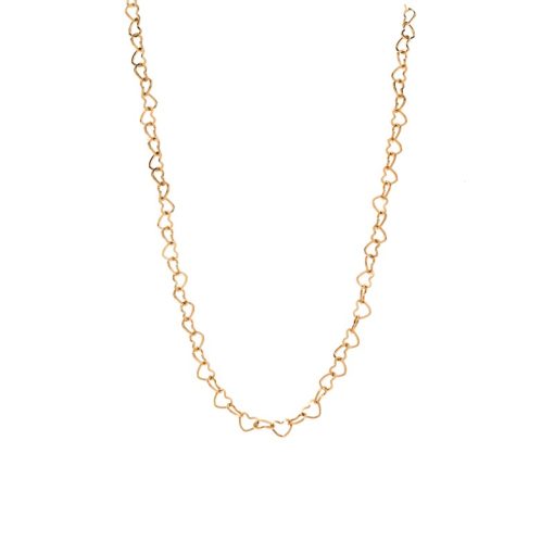 Καδένα Senza Stainless Steel Gold Plated, με Καρδούλες