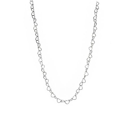 Καδένα Senza Stainless Steel Silver, με Καρδούλες