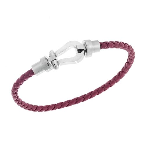 Βραχιόλι Senza Men's Steel Red Leather Strap