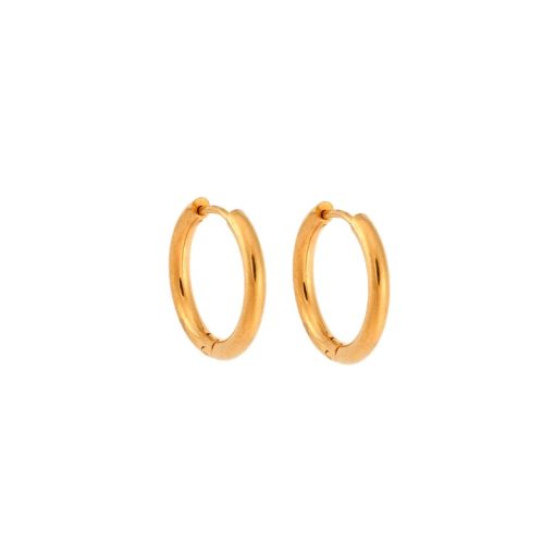 Σκουλαρίκια Γυναικεία SENZA Gold Plated Steel, κρικάκι 1.9 cm