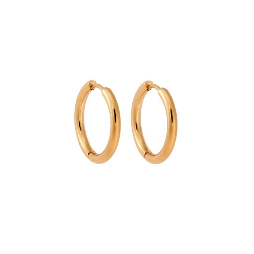 Σκουλαρίκια Γυναικεία SENZA Gold Plated Steel, κρικάκι 2.1 cm
