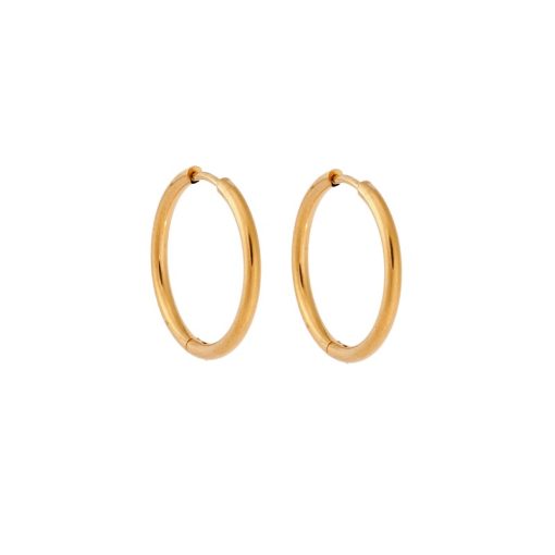 Σκουλαρίκια Γυναικεία SENZA Gold Plated Steel, κρικάκι 2.2 cm