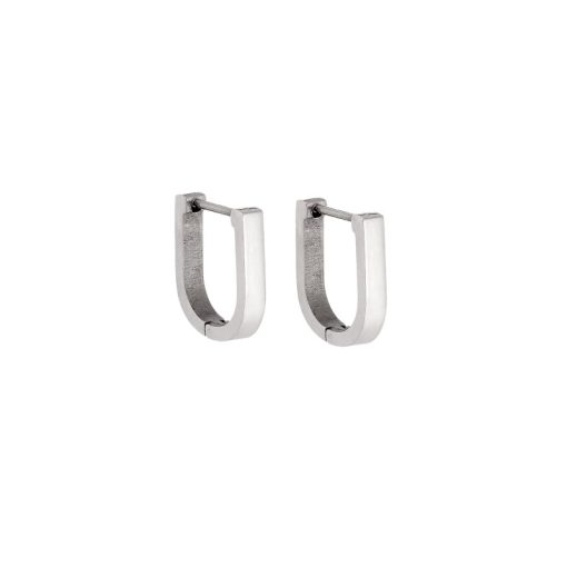Σκουλαρίκια Κρίκοι SENZA Steel, πεταλάκι 1.5x1.2 cm