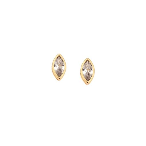 Σκουλαρίκια Senza Φύλλο Silver 925 Gold Plated