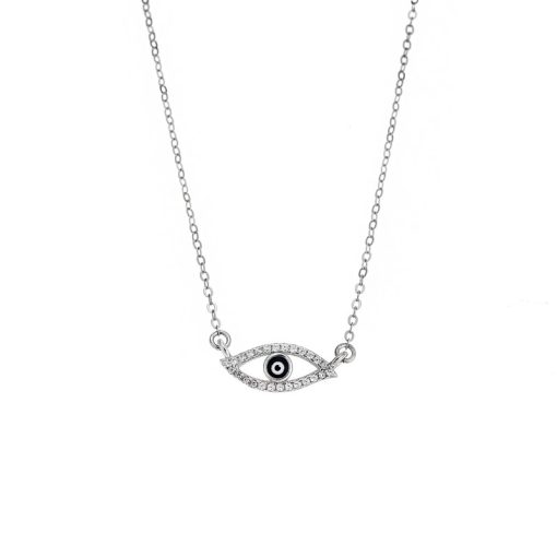 Κολιέ Senza Silver 925, Ματάκι με ζιργκόν