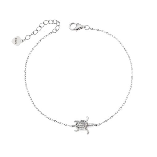Βραχιόλι Senza Silver 925, Χελώνα με ζιργκόν