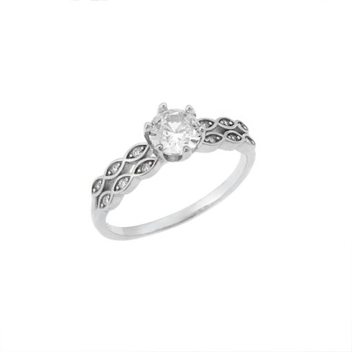 Δαχτυλίδι Γυναικείο Μονόπετρο Senza Silver 925