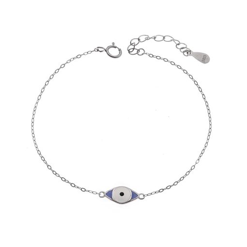 Βραχιόλι Senza Silver 925, Μάτι με σμάλτο