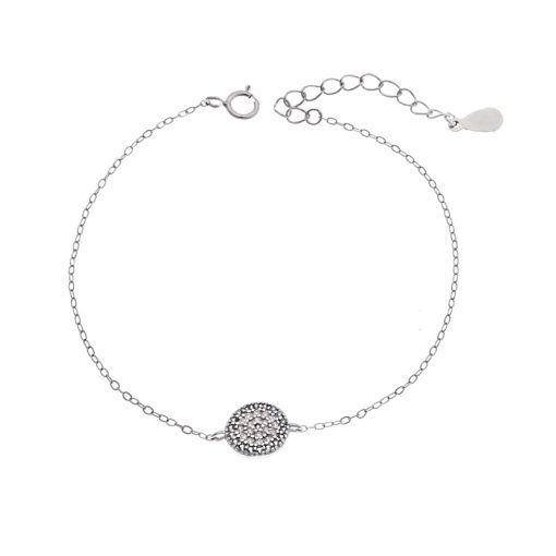 Βραχιόλι Senza Silver 925, Μάτι-στόχος με ζιργκόν