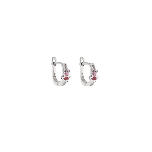 Σκουλαρίκια Παιδικά Senza Silver 925, κρίκοι με Peppa