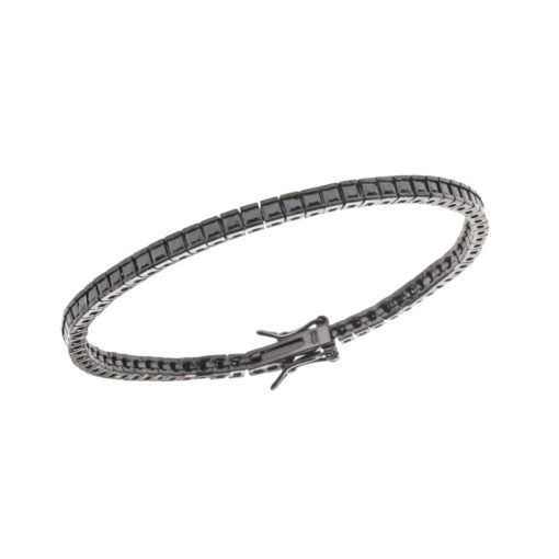 Βραχιόλι UNISEX Senza από ασήμι 925, Ριβιέρα με μαύρα ζιργκόν