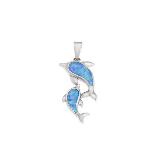 Μοτίφ Senza από ασήμι 925, Δελφίνια με Opal