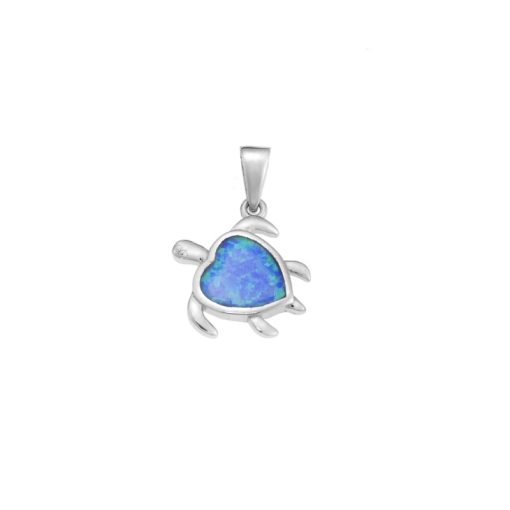 Μοτίφ Senza από ασήμι 925, χελωνίτσα-καρδιά με Opal
